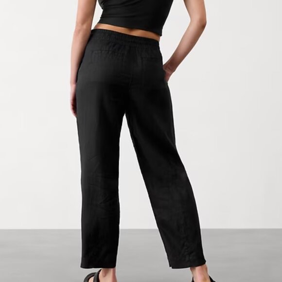 Athleta Retreat Linen High Rise Ankle Pant In Black Size S NWT - Picture 3 of 13